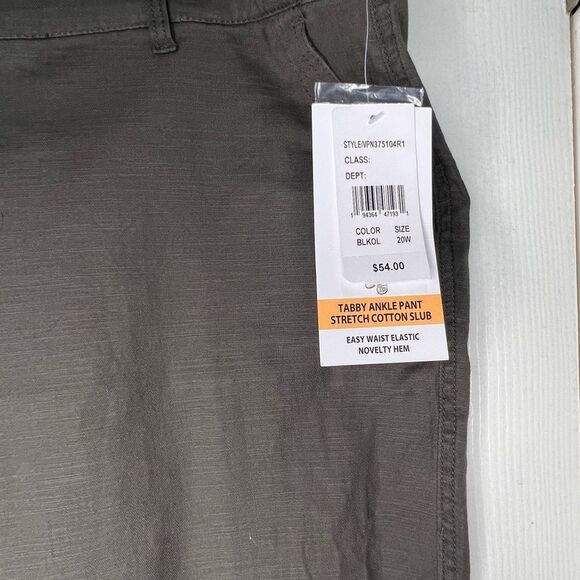 New! Intro Love the Fit Tabby Ankle Waist Elastic Green Women’s Pants Sz 20W - Picture 8 of 11